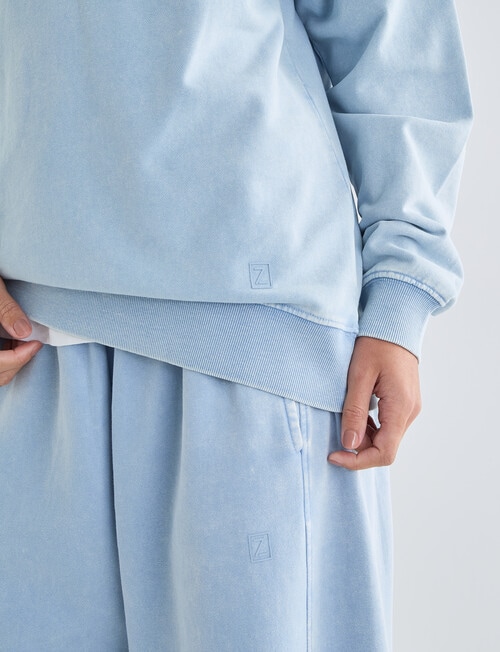 Zest Lounge Loop Back Crew Sweatshirt, Blue Wash product photo View 04 L