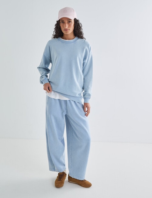 Zest Lounge Loop Back Crew Sweatshirt, Blue Wash product photo View 07 L