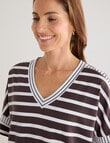 Line 7 Crew Panelled Tee, Cocoa Brown Stripe product photo View 05 S