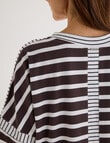 Line 7 Crew Panelled Tee, Cocoa Brown Stripe product photo View 07 S