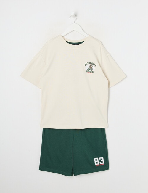 Sleep Squad Motocross Knit PJ Set, Natrual Cotton product photo