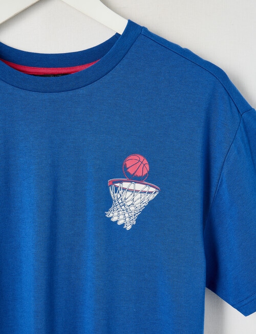 Sleep Squad Slam Dunk Knit PJ Set, Luminous Blue, 8-16 product photo View 03 L