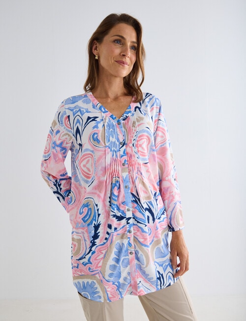Line 7 Mosaic Pintuck Shirt, Print product photo