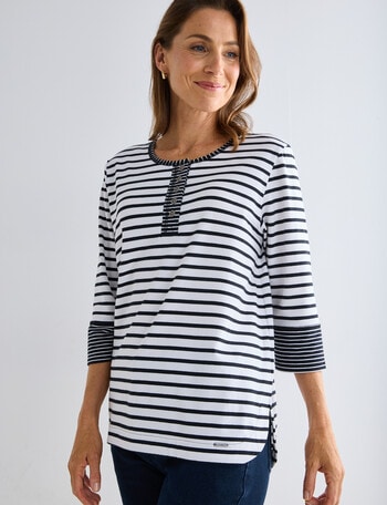 Line 7 Pathway Stripe Tee, Black Stripe product photo
