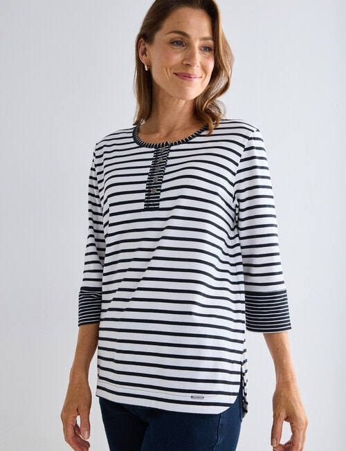 Line 7 Pathway Stripe Tee, Black Stripe product photo