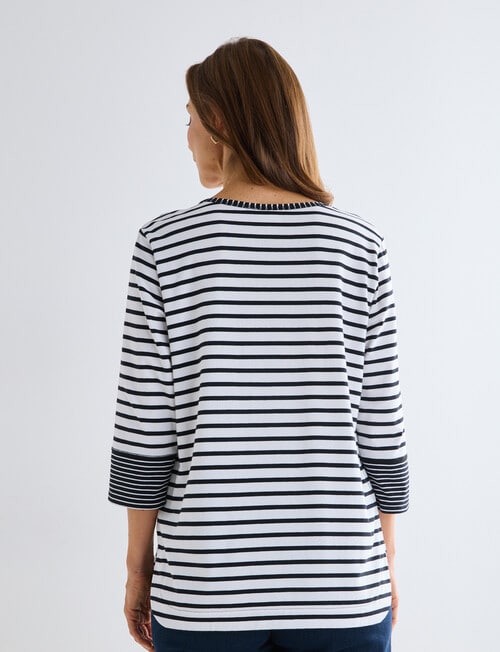 Line 7 Pathway Stripe Tee, Black Stripe product photo View 02 L