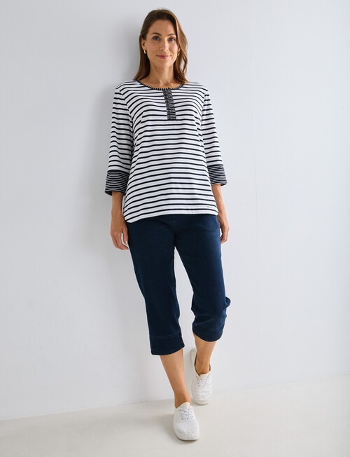 Line 7 Pathway Stripe Tee, Black Stripe product photo View 03 L