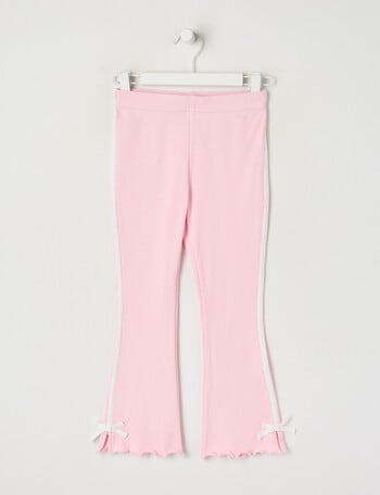 Mac & Ellie Rib Flare Tape Legging, Baby Pink product photo