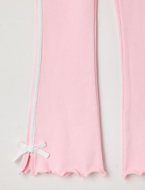 Mac & Ellie Rib Flare Tape Legging, Baby Pink product photo View 03 L