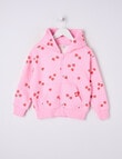 Mac & Ellie Strawberries Boxy Zip Through Hoodie, Pink Sugar product photo