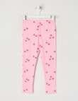 Mac & Ellie Strawberries Full Length Rib Legging, Pink Sugar product photo