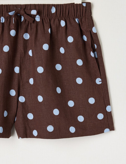 Switch Isla Spot Linen Blend Short, Chocolate product photo View 02 L