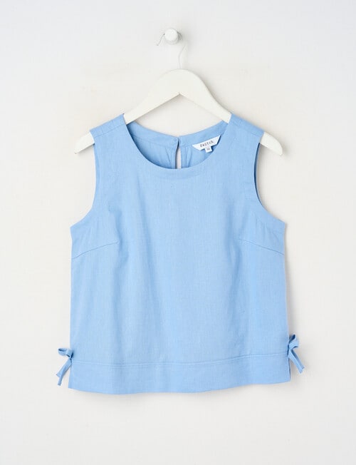 Switch Isla Linen Blend Bow Tank Top, Cornflower Blue product photo