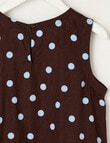 Switch Isla Linen Blend Spot Bow Tank Top, Chocolate & Cornflower product photo View 02 S