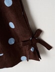 Switch Isla Linen Blend Spot Bow Tank Top, Chocolate & Cornflower product photo View 03 S