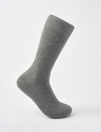 Mazzoni Ribbed Bamboo Crew Dress Sock, Grey Marle product photo
