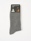 Mazzoni Ribbed Bamboo Crew Dress Sock, Grey Marle product photo View 02 S