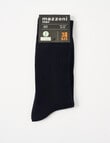Mazzoni Ribbed Bamboo Crew Dress Sock, Midnight product photo View 02 S