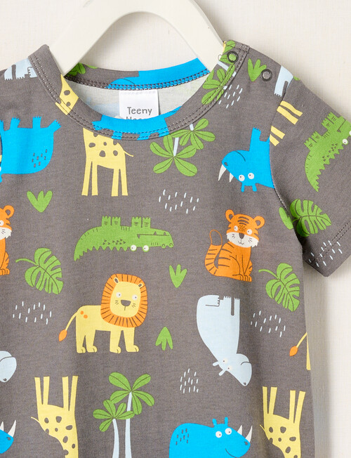 Teeny Weeny Safari Friends Knit Romper, Robust Grey product photo View 02 L