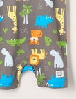 Teeny Weeny Safari Friends Knit Romper, Robust Grey product photo View 03 S