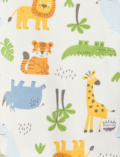 Teeny Weeny Safari Friends Play Short Sleeve Knit Tee All Over Print, White product photo View 02 L