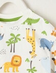 Teeny Weeny Safari Friends Play Short Sleeve Knit Tee All Over Print, White product photo View 03 S