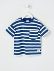 Teeny Weeny Safari Friends Play Short Sleeve Stripe Tee, Navy product photo