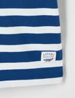 Teeny Weeny Safari Friends Play Short Sleeve Stripe Tee, Navy product photo View 03 S