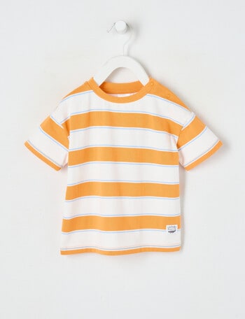 Teeny Weeny Safari Friends Play Short Sleeve Stripe Tee, Orange product photo