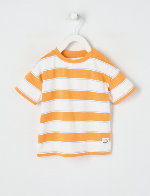Teeny Weeny Safari Friends Play Short Sleeve Stripe Tee, Orange product photo