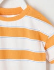 Teeny Weeny Safari Friends Play Short Sleeve Stripe Tee, Orange product photo View 02 S