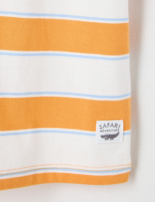Teeny Weeny Safari Friends Play Short Sleeve Stripe Tee, Orange product photo View 03 L