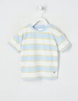 Teeny Weeny Safari Friends Play Short Sleeve Stripe Tee, Ice Blue product photo