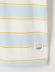 Teeny Weeny Safari Friends Play Short Sleeve Stripe Tee, Ice Blue product photo View 03 S