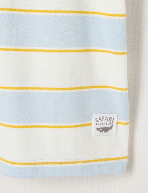 Teeny Weeny Safari Friends Play Short Sleeve Stripe Tee, Ice Blue product photo View 03 L
