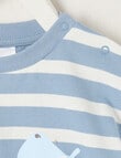 Teeny Weeny Safari Friends Play Short Sleeve Stripe Tee, Steel Blue product photo View 03 S