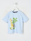 Teeny Weeny Safari Friends Play Short Sleeve Giraffe Tee, Ice Blue product photo