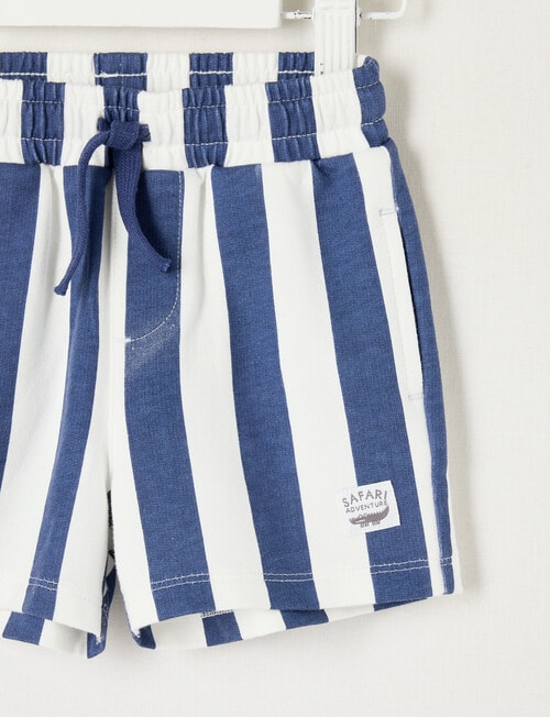 Teeny Weeny Safari Friends Play Terry Short, Blue Stripe product photo View 02 L