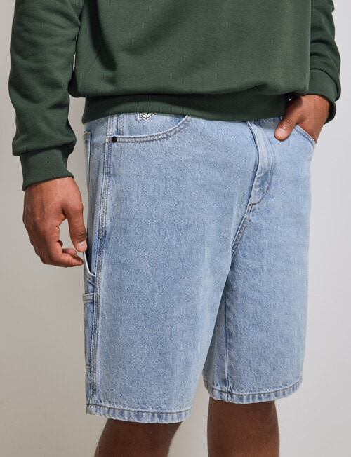AIR SPACE Carpenter Denim Short, Light Blue product photo View 04 L