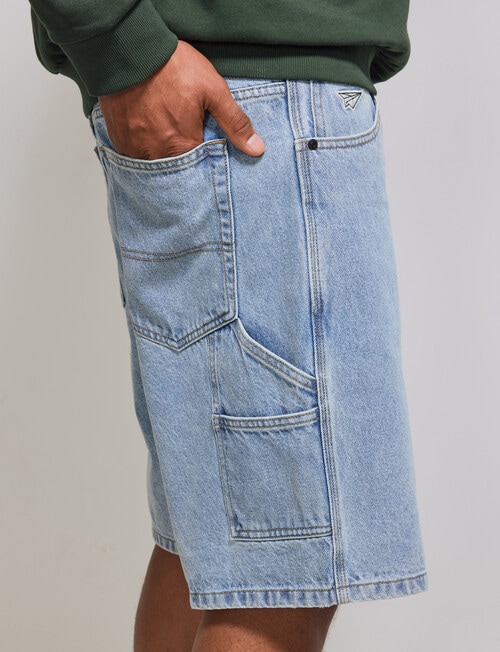 AIR SPACE Carpenter Denim Short, Light Blue product photo View 07 L