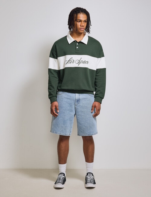 AIR SPACE Carpenter Denim Short, Light Blue product photo