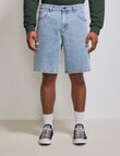 AIR SPACE Carpenter Denim Short, Light Blue product photo View 02 S