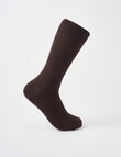 Mazzoni Ribbed Bamboo Crew Dress Sock, Cocoa product photo