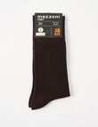 Mazzoni Ribbed Bamboo Crew Dress Sock, Cocoa product photo View 02 S