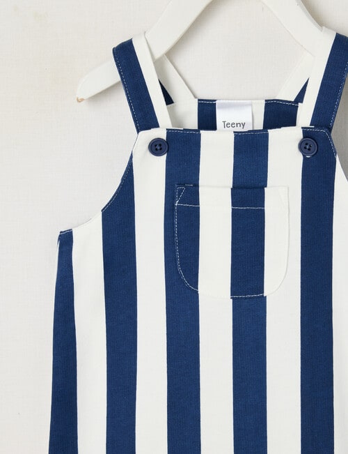 Teeny Weeny Safari Friends Stripe Shortall, Navy product photo View 02 L