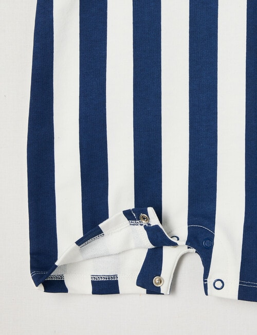 Teeny Weeny Safari Friends Stripe Shortall, Navy product photo View 03 L