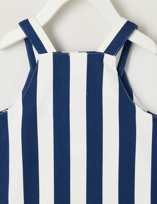 Teeny Weeny Safari Friends Stripe Shortall, Navy product photo View 04 L