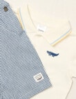 Teeny Weeny Safari Friends Shortall & Polo Set, Blue Stripe product photo View 05 S