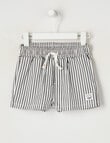Teeny Weeny Safari Friends Stripe Woven Short, Grey product photo