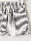 Teeny Weeny Safari Friends Stripe Woven Short, Grey product photo View 02 S